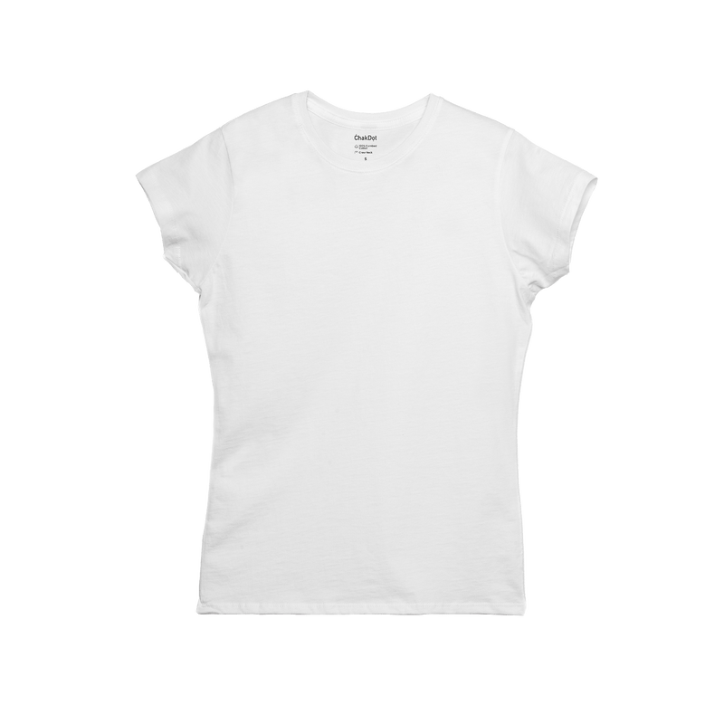T-Shirt 100% Algodón Peinado Cuello Redondo Mujer