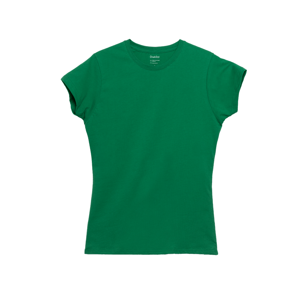 T-Shirt 100% Algodón Peinado Cuello Redondo Mujer