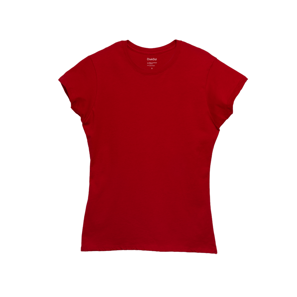 T-Shirt 100% Algodón Peinado Cuello Redondo Mujer