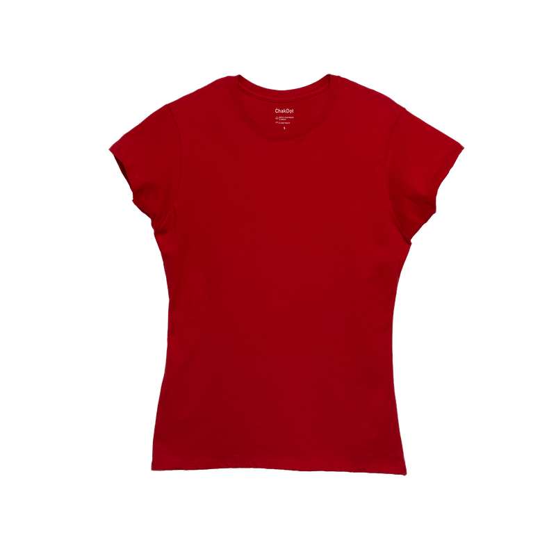T-Shirt 100% Algodón Peinado Cuello Redondo Mujer