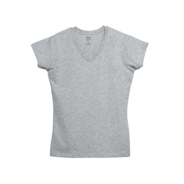 T-Shirt 100% Algodón Peinado V-Neck Mujer