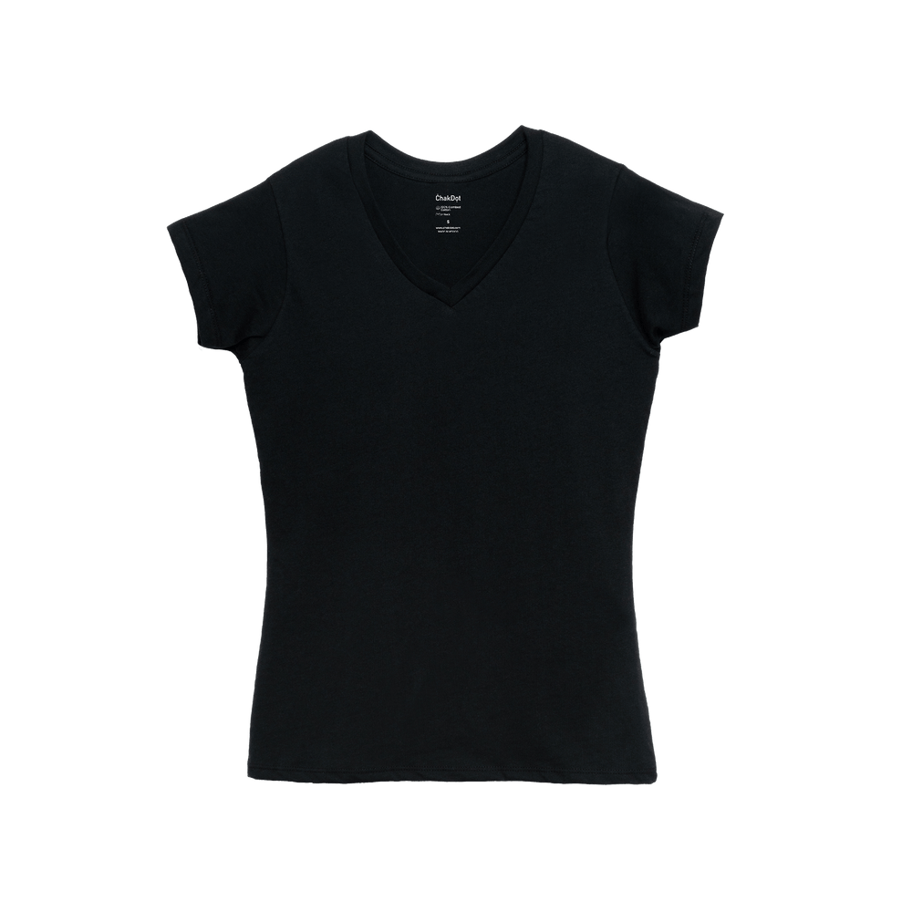 T-Shirt 100% Algodón Peinado V-Neck Mujer
